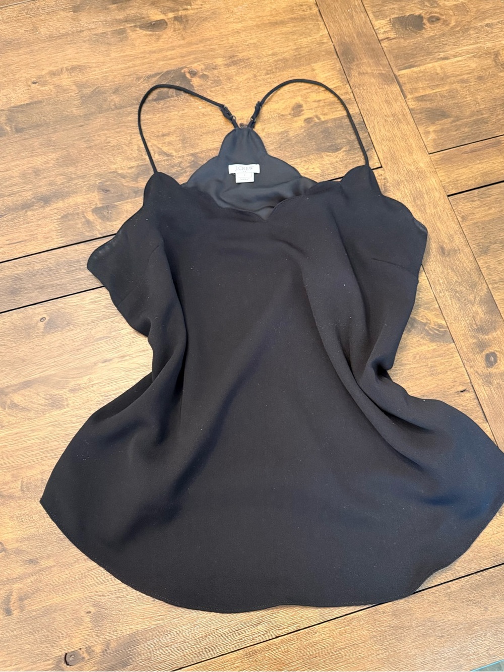 J. Crew Black Scallop Edge Cami
